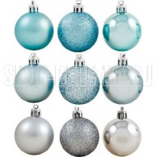 ВОЛШЕБНАЯ СТРАНА Шары Иней 6 см 9 шт/уп 001271