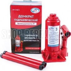 AUTOVIRAZH AV-074203 гидравлический 3 т бутылочный в коробке (красный)
