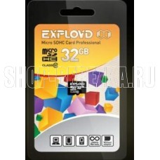 EXPLOYD MicroSDHC 32GB Class10 - б/а [EX0032GCSDHC10-W/A-AD]