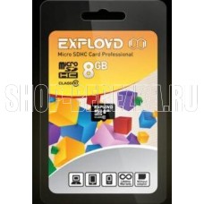 EXPLOYD MicroSDHC 8GB Class10 - б/а [EX008GCSDHC10-W/A-AD]