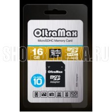 OLTRAMAX MicroSDHC 16GB Class10 + адаптер SD [OM016GCSDHC10-AD]