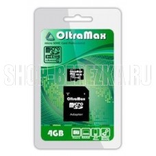 OLTRAMAX MicroSDHC 4GB Class4 + адаптер SD [OM004GCSDHC4-AD]