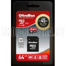 OLTRAMAX MicroSDXC 64GB Class 10 UHS-1 Elite + адаптер SD 45 MB/s [OM064GCSDXC10UHS-1-ElU1]