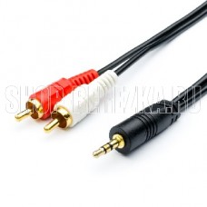 ATCOM (АТ7397) кабель Audio DC3.5 - > 2RCA mini-Jack(M) - > 2 тюльпана (M) 1,5 м (10)
