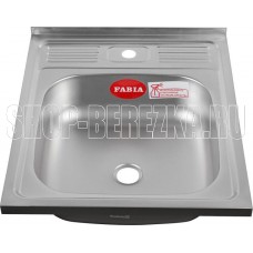 FABIA м00003 Мойка накладная 50х60 см, толщина 0,4 мм, глубина 160 мм, без сифона