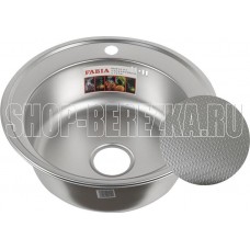 FABIA 62278D Мойка врезная декор D- 51 см + большой сифон с переливом