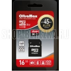 OLTRAMAX MicroSDHC 16GB Class 10 UHS-1 Elite + адаптером SD 45 MB/s [OM016GCSDHC10UHS-1-ElU1]
