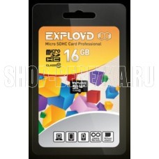 EXPLOYD MicroSDHC 16GB Class10 - б/а [EX0016GCSDHC10-W/A-AD]