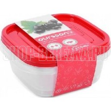 OURSSON CP1081S/RD наб. контейнеров квадрат. 2шт.х0,45л