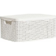 CURVER 03618-885 Корзина с крышкой RATTAN STYLE BOX M кремовая (2)