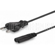 GEMBIRD/Cablexpert (00894) PC-184/2-1.8М, 1.8м, CEE 7/16 - C7, 2-pin, 2.5А, черный (5)