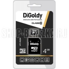 DIGOLDY MicroSDHC 4GB Class10 + адаптер SD
