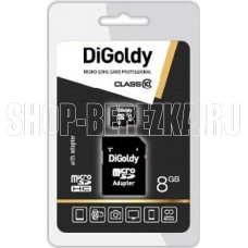DIGOLDY MicroSDHC 8GB Class10 + адаптер SD