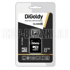 DIGOLDY MicroSDHC 8GB Class10 + адаптер SD