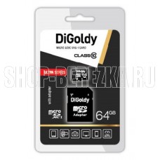 DIGOLDY 64GB MicroSDXC Class10 UHS-1 + адаптер SD