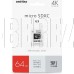 SMARTBUY (SB64GBSDCL10U3-01) MicroSDXC 64GB Class10 PRO (U3) 95/60 MB/S + адаптер