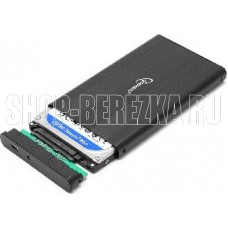 GEMBIRD (13045) EE2-U2S-5 внешний корпус 2.5, черный, USB 2.0, SATA, металл