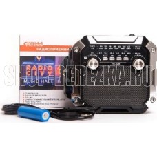СИГНАЛ РП-228 УКВ 64-108МГц, 220V, акб 1200mA/h, USB/microSD/AUX, светодиодный фонарь/дискосвет