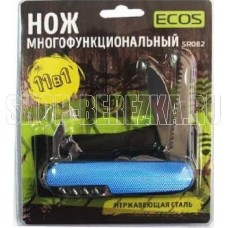 ЭКОС Нож многофункциональный т.м. ECOS, SR082, синий 325130