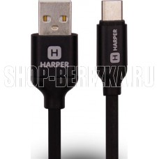HARPER SCH-730 BLACK (USB TYPE C, 1м, оплетка силикон)