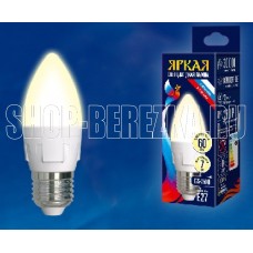 UNIEL (UL-00002414) LED-C37 7W/WW/E27 свеча Теплый белый свет