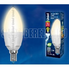 UNIEL (UL-00002413) LED-C37 7W/WW/E14 свеча Теплый белый свет