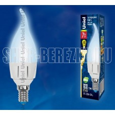 UNIEL (UL-00002415) LED-CW37 7W/NW/E14 свеча на ветру Белый свет