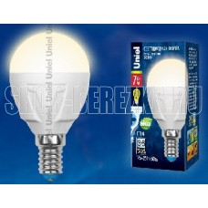 UNIEL (UL-00002419) LED-G45 7W/WW/E14 шар Теплый белый свет