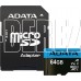 A-DATA 64GB MicroSDHC Class10 UHS-I A1 + адаптер (AUSDX64GUICL10A1-RA1)