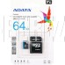 A-DATA 64GB MicroSDHC Class10 UHS-I A1 + адаптер (AUSDX64GUICL10A1-RA1)