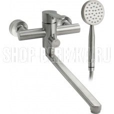 MAGNUS 9229 Смеситель в ванную длинный нос , шаровый с дивертором на корпусе из нержавеющей стали ма