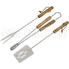 ECOS Набор для барбекю ND-1095D ( щипцы 39 см, вилка 39 см, лопатка 39 см, нерж. сталь, дерево) 999625 ECOS Набор для барбекю ND-1095D ( щипцы 39 см, вилка 39 см, лопатка 39 см, нерж. сталь, дерево) 999625