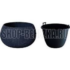 PROSPERPLAST Кашпо SPLOFY BOWL DKSP370-S433 антрацит 2пр 9л