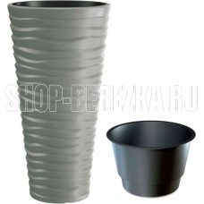 PROSPERPLAST Кашпо SAND SLIM DPSA400-405U серый 2пр 18 и 45л