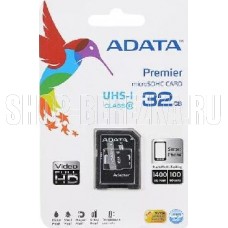 A-DATA 32GB MicroSDHC Class10 UHS-1 + адаптер (AUSDH32GUICL10-RA1)
