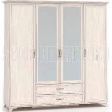 МЕБЕЛЬ-КОМПЛЕКС Мирелла Шкаф 4-х створчатый Бодега Светлая/Патина