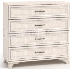 МЕБЕЛЬ-КОМПЛЕКС Мирелла Комод 4 ящика Бодега Светлая/Патина