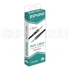 EXPLOYD EX-K-635 AUX Jack 3,5mm (M) - Jack 3,5mm (M) плоский стерео аудио 2M чёрный Classic