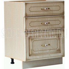 БИТЕЛ АНЖЕЛИКА СТР 600/3 фасад ясень/патина,каркас-дуб молочный (модуль с тремя ящиками)