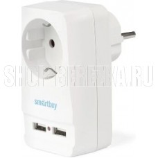 SMARTBUY (SBE-16-A05-USB) адаптер - розетка, 2 USB
