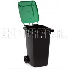 АЛЬТЕРНАТИВА М5937 для мусора 240л (на колесах)(черный с зеленой крышкой)