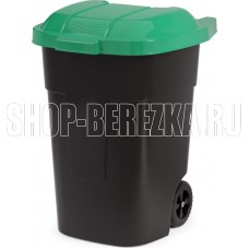АЛЬТЕРНАТИВА М4663 для мусора 65л (на колесах)(черный с зеленой крышкой)