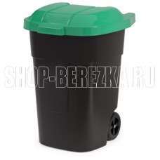 АЛЬТЕРНАТИВА М4663 для мусора 65л (на колесах)(черный с зеленой крышкой)