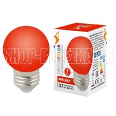 VOLPE (UL-00005646) LED-G45-1W/RED/E27/FR/С