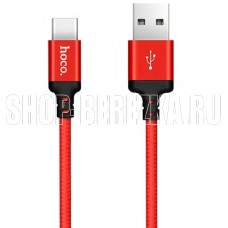 HOCO (6957531062875) X14 USB (m)-Type-C (m) 1.0м - красный/черный