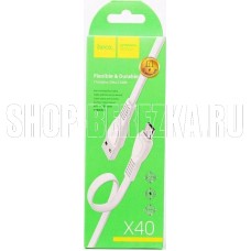 HOCO (6931474711687) X40 USB (m)-microUSB (m) 1.0м - белый