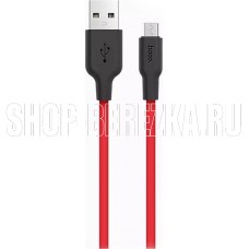 HOCO (6957531071396) X21 USB (m)-microUSB (m) 1.0м - черный/красный