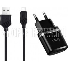 HOCO (6957531064114) C12 2USB 2.4A MICRO USB 1м черный
