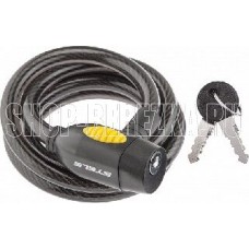 STELS Трос-замок 87112, 12X1500 мм, с ключом, черный 540082 LU089561