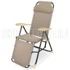 NIKA Кресло-шезлонг с подножкой складное песочный (сетка) К3/ПС